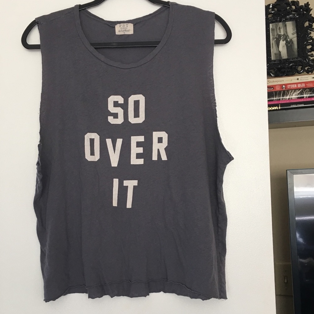 Distressed “so over it” Tank Top
